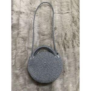 Bon Voyage Black & White Swirl Circular Crossbody Bag